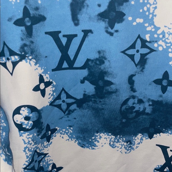 Louis Vuitton White & Blue Monogram Graphic Sweatshirt - Picture 3 of 9